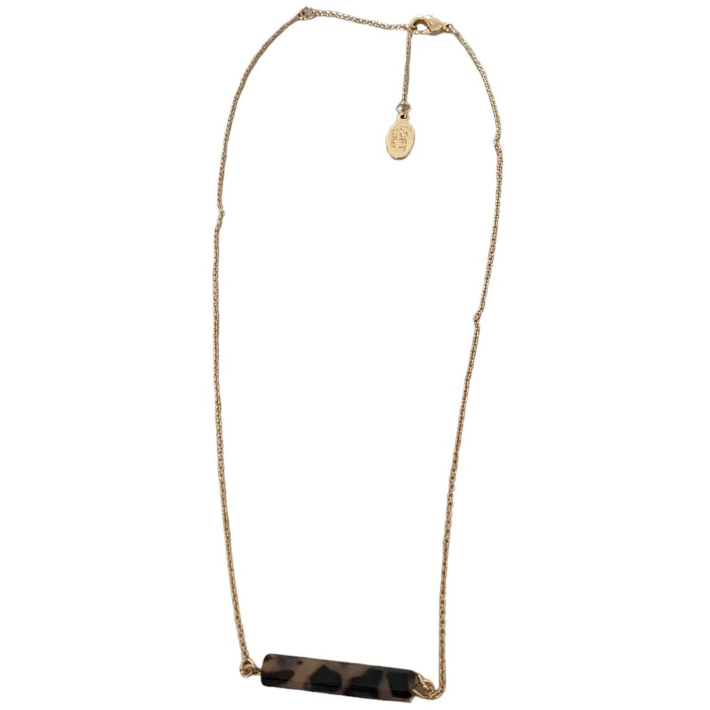 Loft outlet dainty bar necklace leopard brown gold tone - Picture 7 of 9